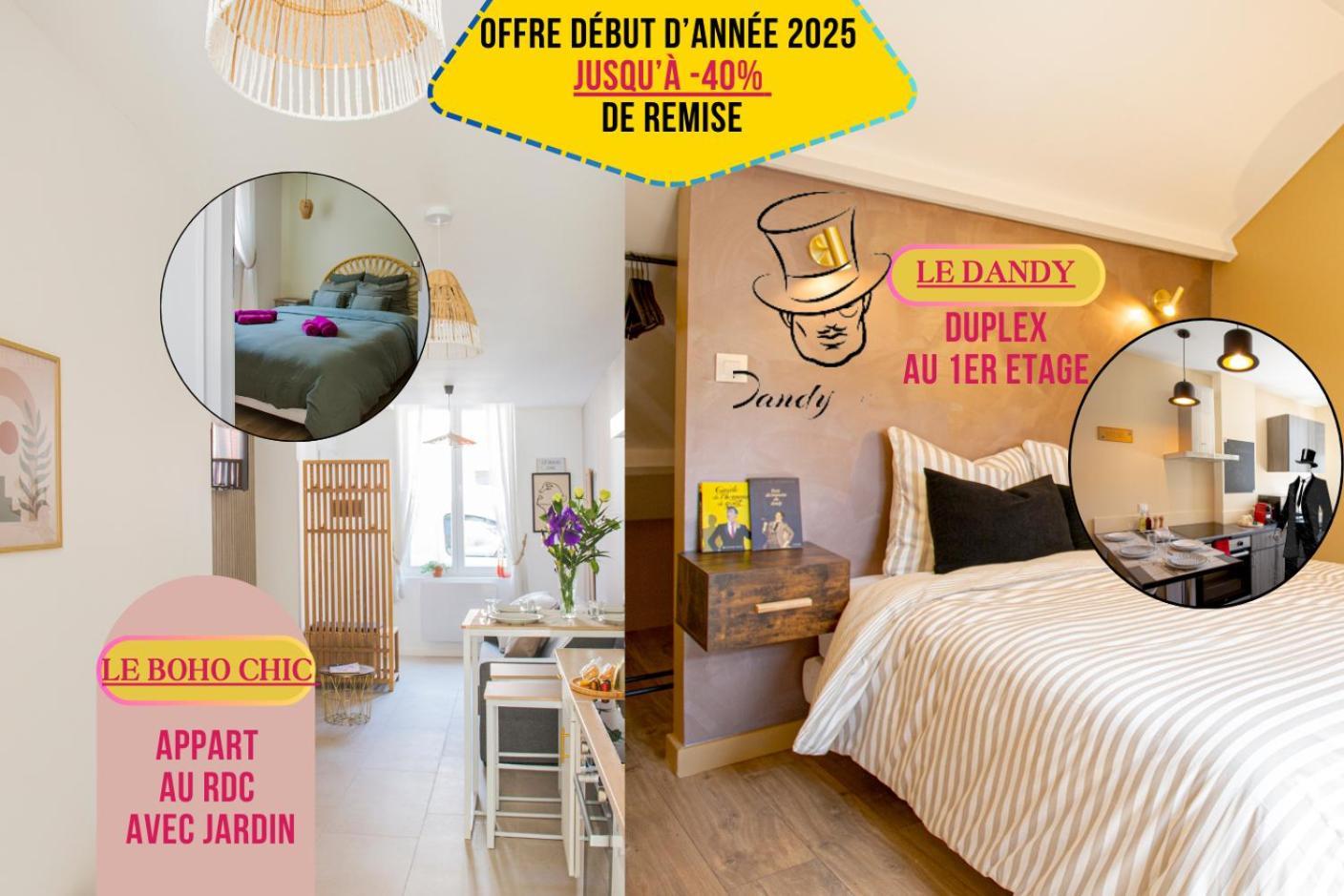 Ideal Pro & Couple - 2 Logements Theme Boho Chic Rdc & Dandy 1Er Etage - Quartier Calme - Jardin - Wifi Hd - Smart Tv - Parking Gratuit - Proche Centre & Transports - Ask Home فالنسيان المظهر الخارجي الصورة